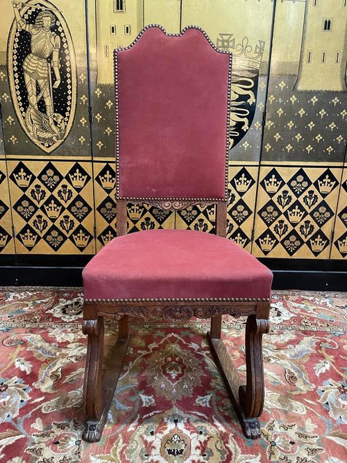 Set of 6 Renaissance - Louis XIII chairs in oak