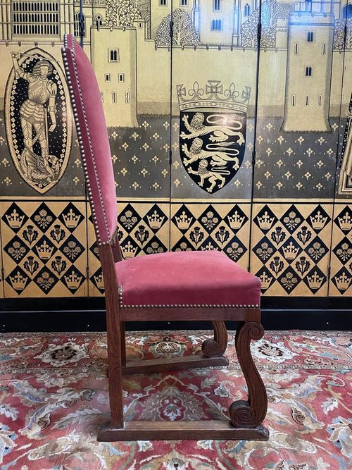 Set of 6 Renaissance - Louis XIII chairs in oak