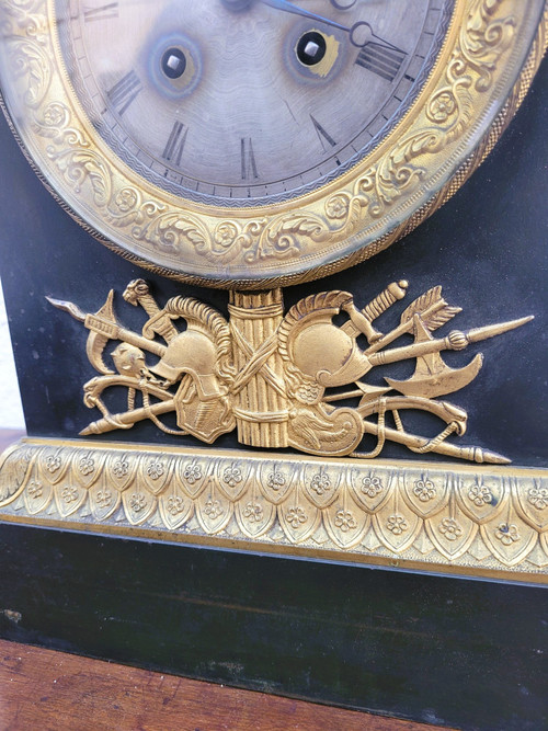 Clock with Warrior Helmet, Bronze, 19th Century