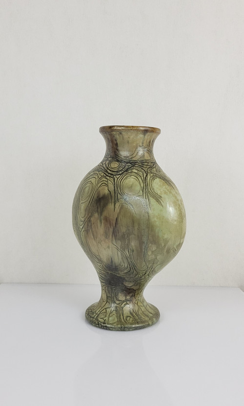 Vase en Grès par Anne Marie Sybesma De Bay Alias Miep