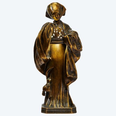 Laporte Blairsy, "Relic" Lamp / Night Light, Art Nouveau Bronze