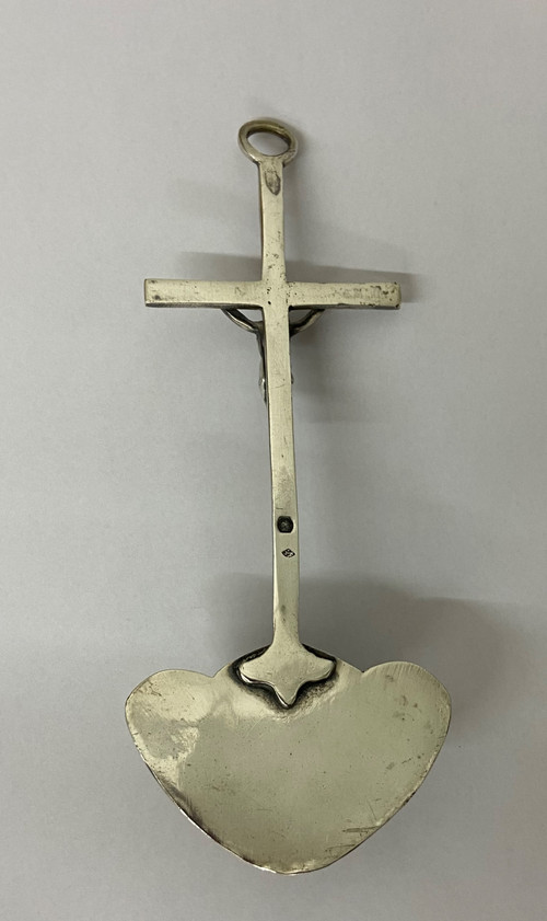 18th century solid silver holy water font