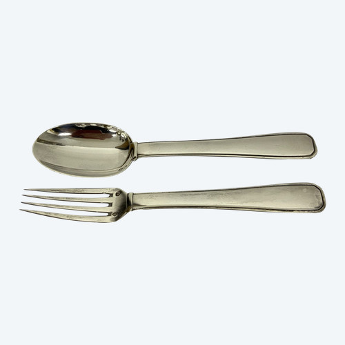 Solid silver christening cutlery