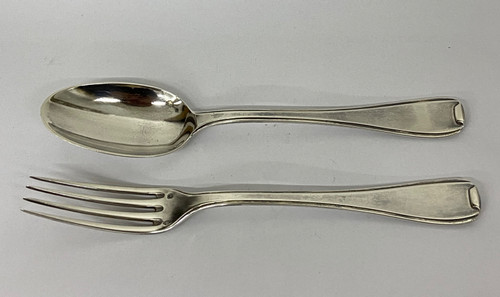 Couverts de baptême en argent massif 