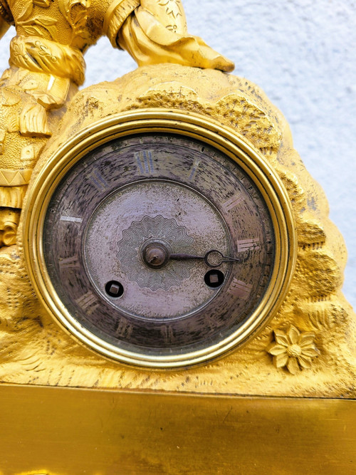 Chinese Gilt Bronze Clock with Bird, 19th Century