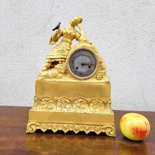 Chinese Gilt Bronze Clock with Bird, 19th Century