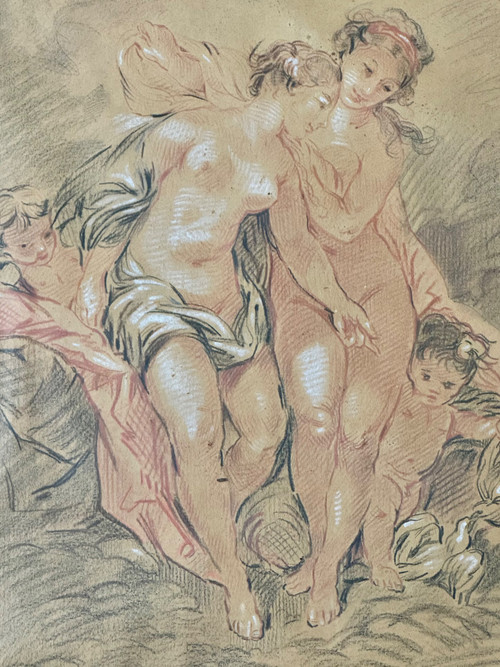 École Française Du XIXème - Deux Nymphes