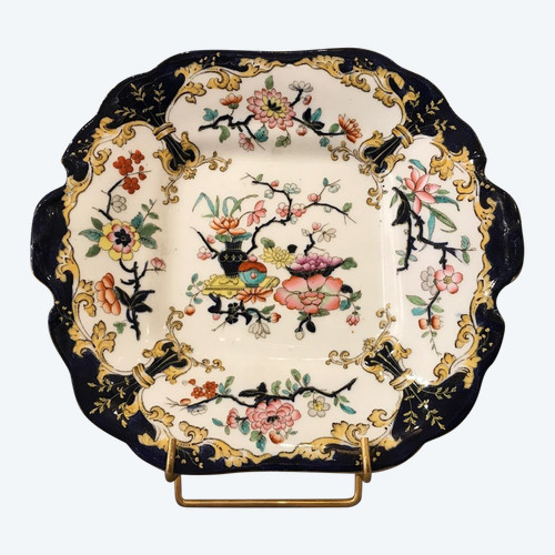 Bellissimo piatto da torta in porcellana Minton del XIX secolo 