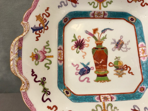 Plat à gâteaux en porcelaine de Minton d'époque 19 ème 