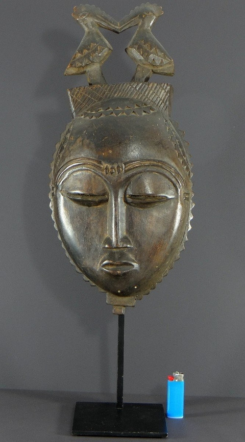Côte d'Ivoire, Peuple Yaouré, Vers 1950, Masque De Danse Anthropomorphe Société "dyé" .