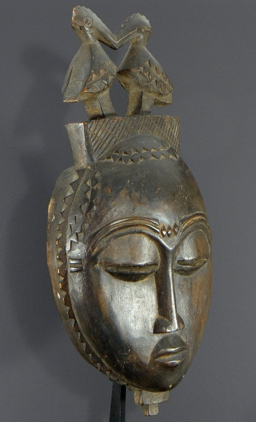 Côte d'Ivoire, Peuple Yaouré, Vers 1950, Masque De Danse Anthropomorphe Société "dyé" .