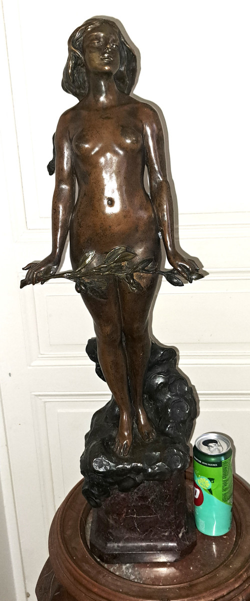 Sculpture signed A. Bacherini Female nude in Bronze