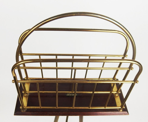 Porte revue en acajou et laiton de style victorien