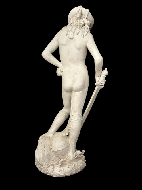 David D'après Donatello Important 20th Century Plaster Sculpture H 145 Cm