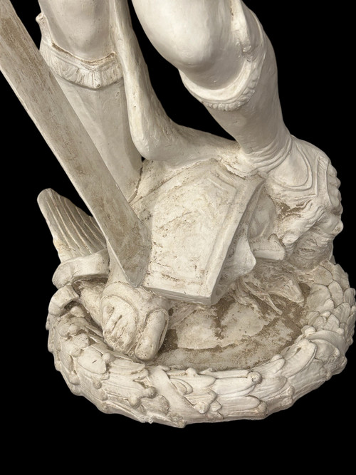 David D'après Donatello Important 20th Century Plaster Sculpture H 145 Cm