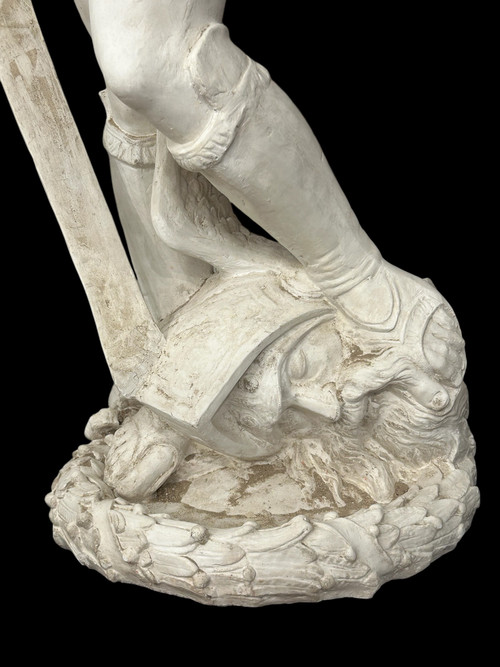 David D'après Donatello Important 20th Century Plaster Sculpture H 145 Cm