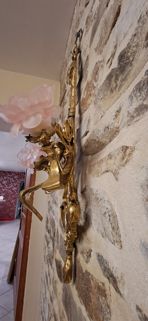 Paire d appliques laiton massif  81 x 49