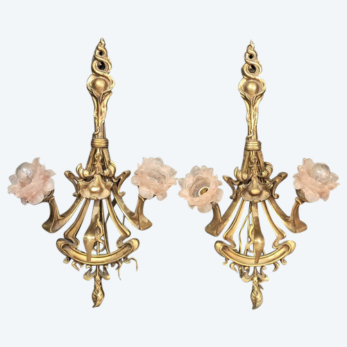 Paire d appliques laiton massif  81 x 49