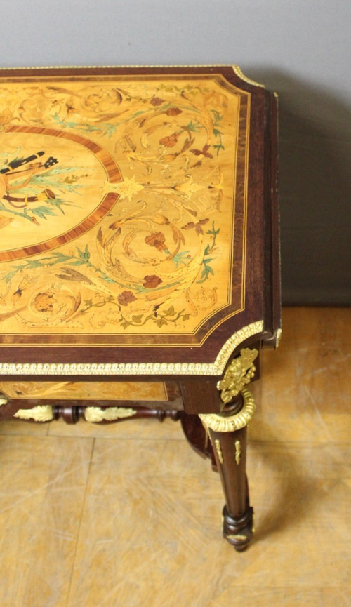 Table De Milieu Napoléon III En Marqueterie Vers 1880