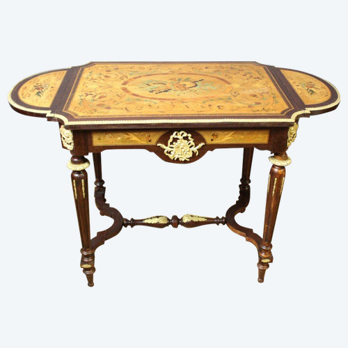 Table De Milieu Napoléon III En Marqueterie Vers 1880