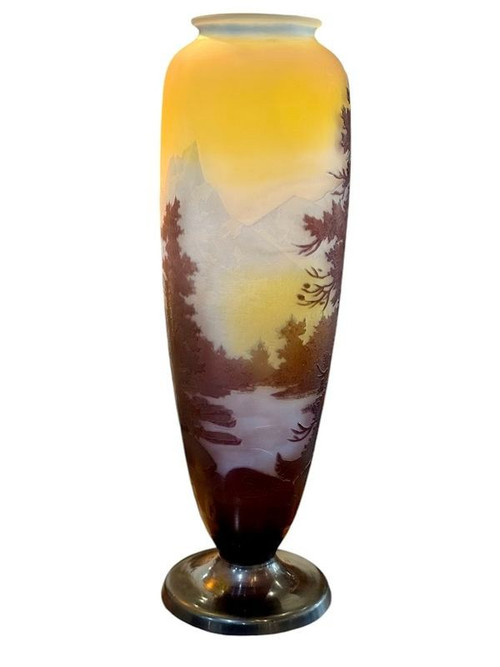 Emile Gallé Art Nouveau "Alpine Landscape" vase
