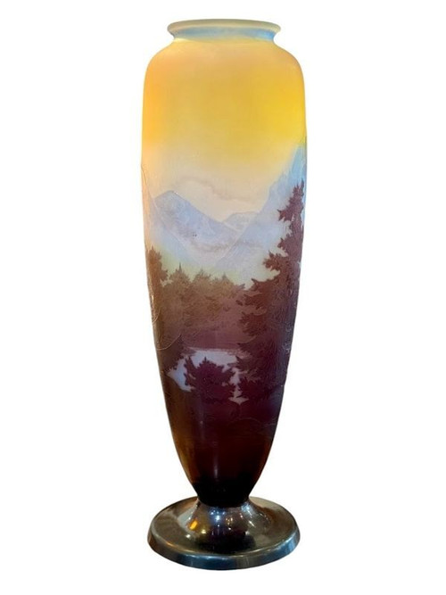 Emile Gallé Art Nouveau "Alpine Landscape" vase