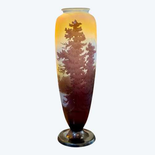 Emile Gallé Art Nouveau "Alpine Landscape" vase