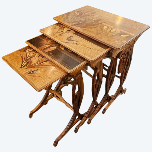Emile Gallé Tables Gigognes Art Nouveau "Daturas"