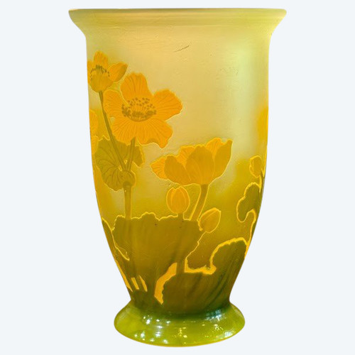 Emile Gallé Art Nouveau "Renoncules des Prés" vase