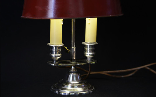 Lampe Bouillotte en bronze argenté XIXème siècle