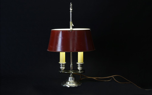 Lampe Bouillotte en bronze argenté XIXème siècle