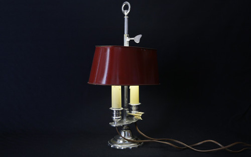 Lampe Bouillotte en bronze argenté XIXème siècle