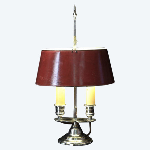 Lampe Bouillotte en bronze argenté XIXème siècle