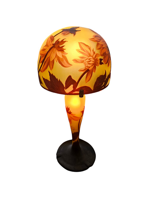 Muller Frères Lunéville Pilzlampe "Dahlien"