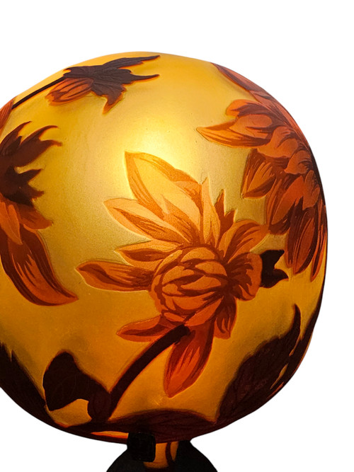 Muller Frères Lunéville Pilzlampe "Dahlien"