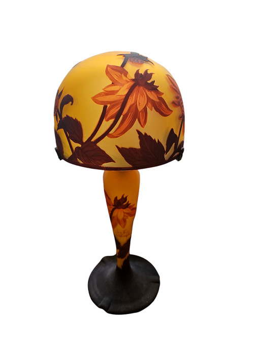 Muller Frères Lunéville Pilzlampe "Dahlien"