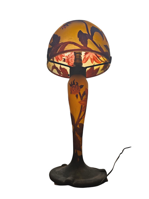 Muller Frères Lunéville Pilzlampe "Dahlien"