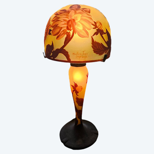Muller Frères Lunéville Pilzlampe "Dahlien"
