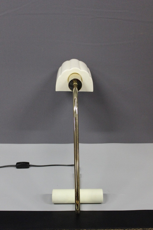 Italienische Schreibtischlampe aus vergoldetem Metall um 1980