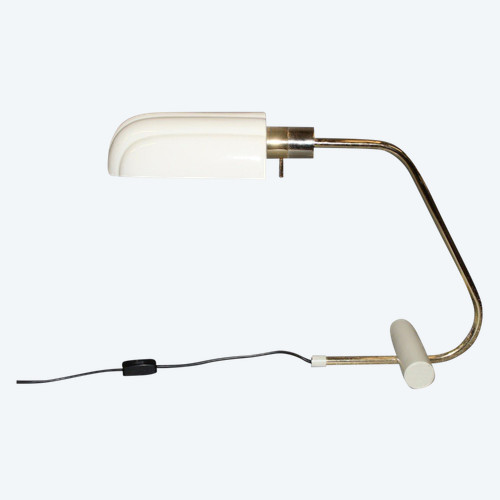 Italienische Schreibtischlampe aus vergoldetem Metall um 1980