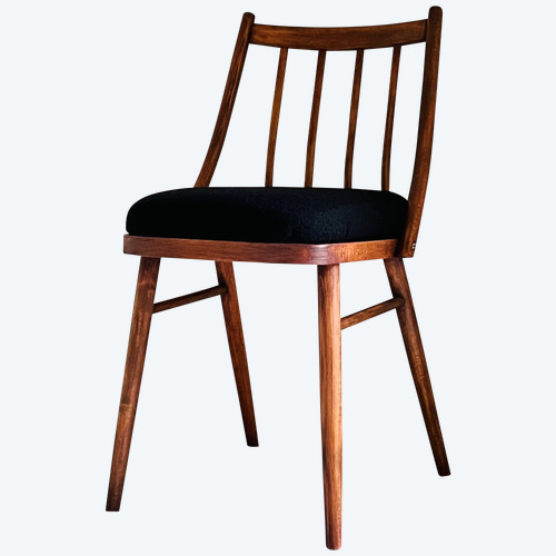 Wooden chair with boiled wool by Antonin SUMAN, Czechoslovakia, 1960s