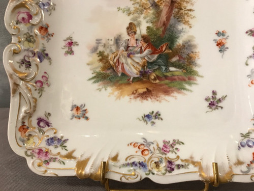 19th century English porcelain cake dish by "Derby".