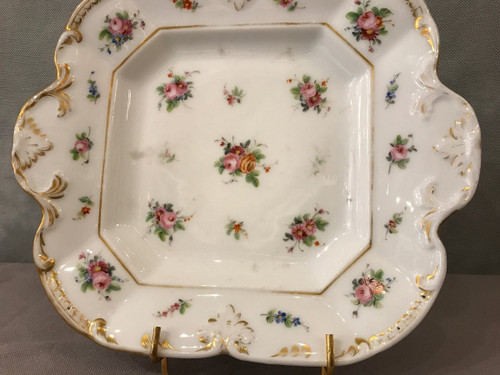 Kuchenplatte aus Vieux Paris Porzellan aus dem 19. Jahrhundert