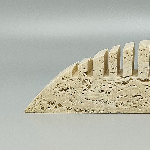 1970 Original Big Travertine Fish Sculpture by Enzo Mari for F.lli Mannelli