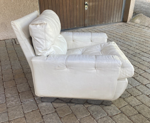 Coppia di poltrone e ottomane Jacques Charpentier per roche et bobois