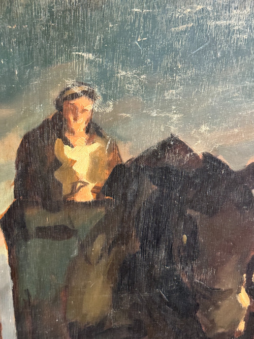 Scuola francese del XX secolo - Parigi, En Calèche, 1910-1920 circa