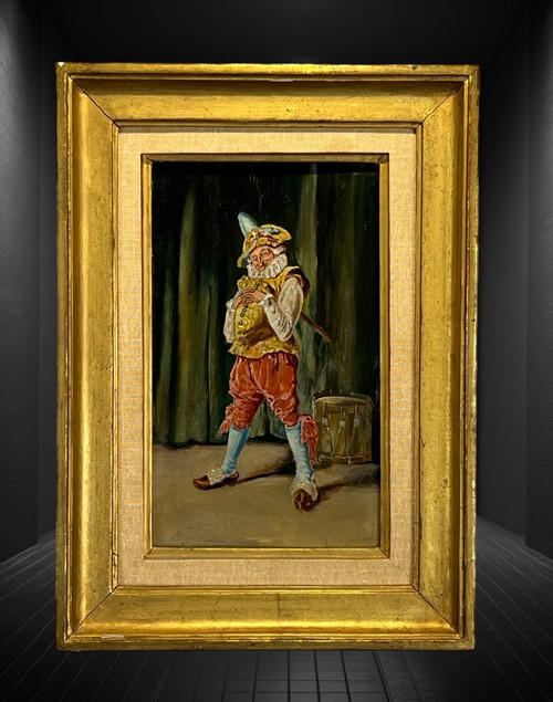 ÖL AUF HOLZPLATTE "GENTILHOMME AU TAMBOURG "NACH ERNEST MEISSONIER