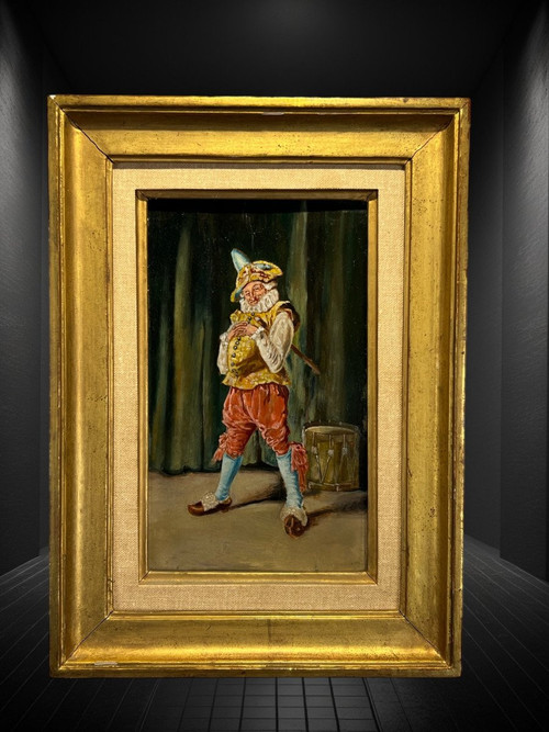 ÖL AUF HOLZPLATTE "GENTILHOMME AU TAMBOURG "NACH ERNEST MEISSONIER