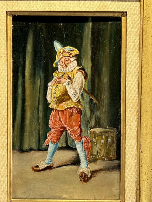 ÖL AUF HOLZPLATTE "GENTILHOMME AU TAMBOURG "NACH ERNEST MEISSONIER