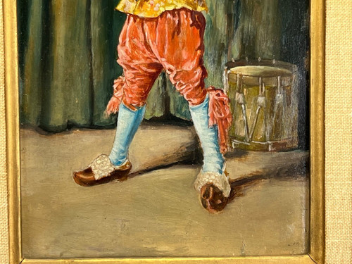 ÖL AUF HOLZPLATTE "GENTILHOMME AU TAMBOURG "NACH ERNEST MEISSONIER